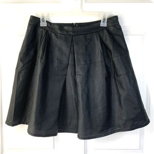 Womens Skirt Faux Leather Pleated Black Mini Medium Harve Benard Biker Baddie